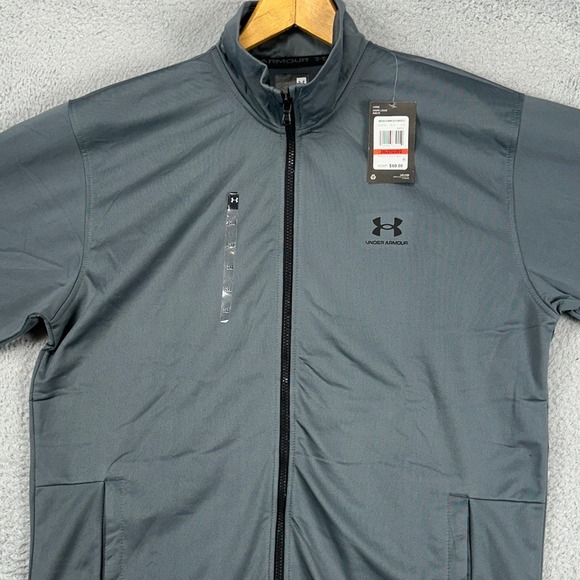 Under Armour Mens Sportstyle Tricot Jacket 2XL‎ Grey Full Zip Performance NEW
